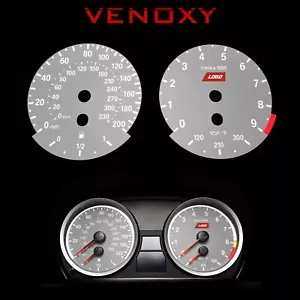 BMW E90 E92 M3 MPH+km/h Gray Custom Gauge Faces + illuminated Logo - Bild 1 von 3