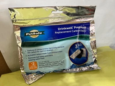NUEVO Filtro de carbono de repuesto PetSafe Drinkwell Premium #2 PAC00-13070, paquete de 3 Foto 1 de 2