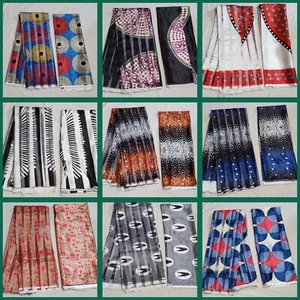 multicolor Ribbon Organza Silk quality Digital African Ankara Prints 6yards - Picture 1 of 19