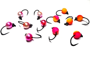 GLO BUG EGG - 6 Flies - UV TUNGSTEN BEADS - Egg Flies - Fly Fishing Flies - #8 - Picture 1 of 7
