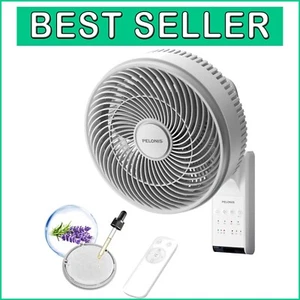 9-Inch Remote-Controlled Oscillating Wall Mount Fan - Powerful 36dB Cooling - Picture 1 of 12