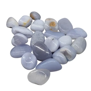 Blue Lace Agate Tumble Stone - Calming Crystal for Communication and Healing - Foto 1 di 2