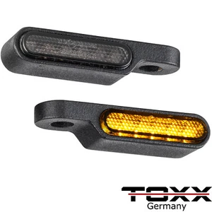ToXx LED Motorrad Blinker für Armaturen Gabel Schwinge schwarz getönt e-geprüft - Bild 1 von 4