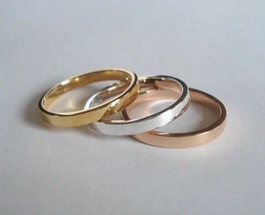 2.50 MM. 14 K. SOLID Gold TRADITIONAL BAND OR STACKING RING HANDMADE IN U.S. - Picture 1 of 16