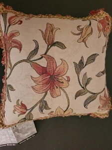 Almohada de tapiz floral Corona Decor Co borla nueva con etiquetas acento ¡Envío gratuito! - Imagen 1 de 5