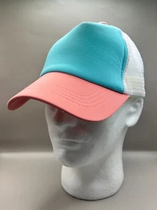 Juncture Truckermütze Druckknopflasche Netzrücken blau und pink Einheitsgröße neu mit Etikett - Bild 1 von 4