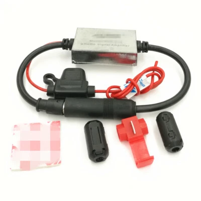 Car Signal Antenna FM Radio Adaptor Amplifier Aerial Amp Booster Metal Shell - Image 1 of 4
