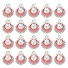 Shell Pendants Faux Pearl Drops, 50 Pack Imitation Pearl Pendant, Pink
