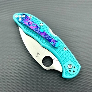 Spyderco Teal Delica 4 C11FPWCTL Flat Ground FRN Plain Edge Knife * S30v Steel - Picture 1 of 17