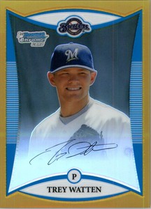 2008 Bowman Chrome Draft Prospects Gold Refractors #BDPP27 Trey Watten DP /50