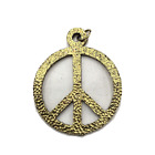 Vintage 60's Unisex Jewelry Necklace Pendant Peace Sign Gold Necklace Charm