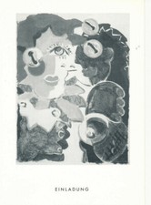 Einladungskarte/Invitation Card:Volker Laue Malerei Druckgraphik Assemblagen 