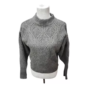 Anthropologie ASTR the Label Puffärmel Rollkragen Strick Pullover Grau Medium - Bild 1 von 10