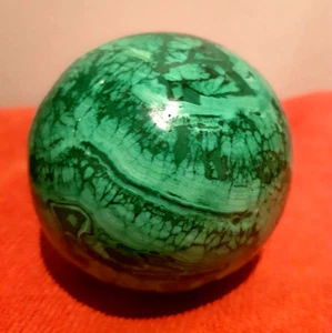 MALACHITE SPHERE THE STONE OF TRANSFORMATION 75 MM 676 G - Picture 1 of 16