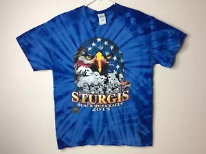 Sturgis 2015 Black Hills Rally Short Sleeve Graphic Tye Die T-Shirt Men's Large - Picture 1 of 8
