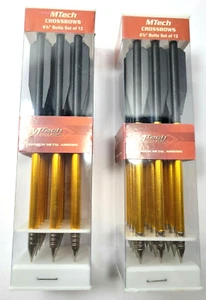 Crossbow Arrows Bolts MTech DX A6 Metal Tip Gold Aluminum Shaft 6 3/8" LOT OF 2 - Picture 1 of 3