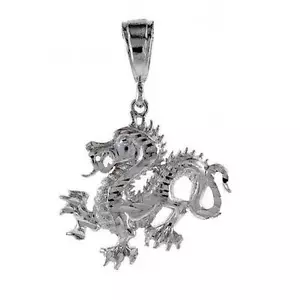 Sterlingsilber Drachen Groß Anhänger - Bild 1 von 1