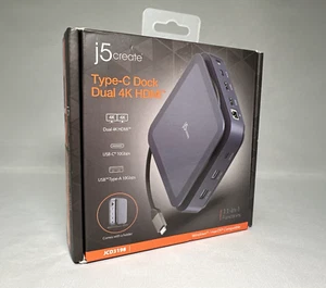 j5create Type-C Dock Dual 4K HDMI (JCD3198-4A) - NEW SEALED! - Photo 1/5