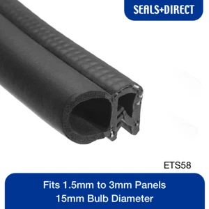 Clip On Edge Verkleidung ETS58 - passt 1,5 mm bis 3 mm Paneele - Auto Van Wohnwagen Bootstür - Bild 1 von 2