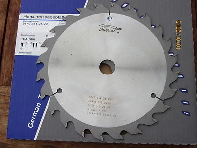 BLUELINE AKE HM/Widia Handkreissägeblatt 184 x 1,8/1,2 x 20 Z 24 WZ für DeWalt