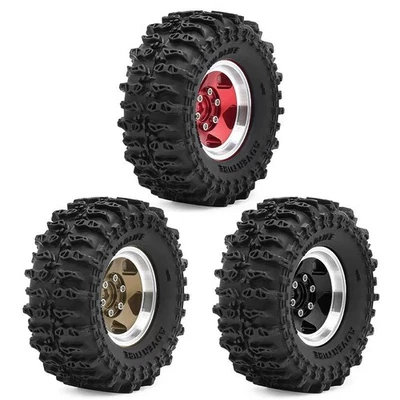 4 PIEZAS Aluminio Goma 1.0" Beadlock Llanta Neumático para 1/18 TRX4M 1/24 SCX24 AX24 Foto 1 de 4