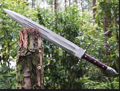Espada vikinga de acero al carbono forjada a mano espada medieval afilada lista para la batalla + funda Foto 1 de 4