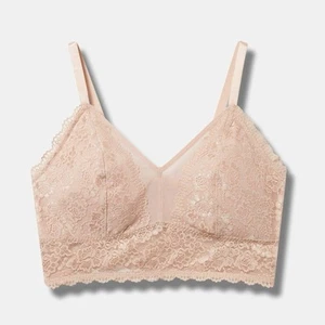 Torrid Rose Dust Unlined Simply Lace and Mesh Bralette 4X NWT 41271344 - Picture 1 of 12