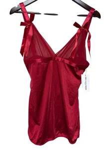 Lencería para mujer Oh La Cheri Paris camisón rojo espalda abierta talla pequeña mediana - Imagen 1 de 10