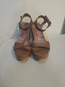 Blowfish Malibu Damen-Sandalen Größe 8 braun Riemchen Keilabsatz Kork Keilabsatz - Bild 1 von 6