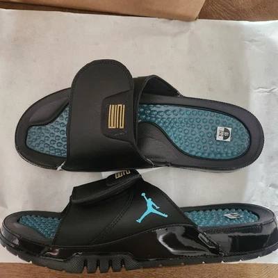 Nuevo Talla 15 Hombre Jordan Hydro XI Retro Negro/Azul Gamma (FN2452 047) Foto 1 de 4