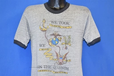 ВТГ 80-Х МОРСКИХ ПЕХОТИНЦЕВ УКРАЛ МИР ТЕРПЯЩИЙ БЕДСТВИЕ ЗВОНАРЬ США ВОЕННЫЕ МОРСКАЯ ПЕХОТА США ФУТБОЛКА М - Изображение 1 из 4