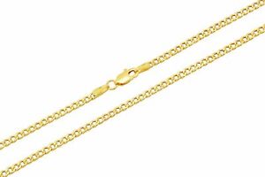 10k Yellow Gold Cuban Curb Link Chain Necklace 2.5mm-4.5mm Size 16"-30" Hollow