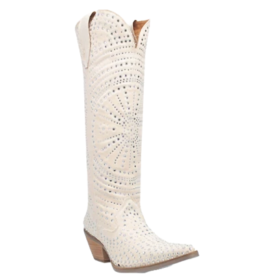 Botas de mezclilla Dingo Honkytonk blancas miel para dama DI162-WH Foto 1 de 4