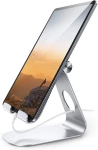 Tablet Stand Adjustable /Desktop Compatible w/ Ipad, iphone, kindle Silver - NIB - Picture 1 of 9