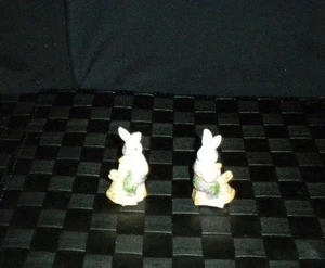 Glossy Easter Bunny Figurine Sitting On Chair - Photo 1/1