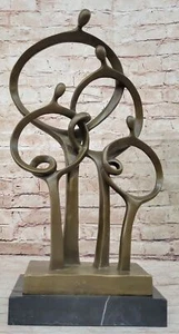 Mid Century Abstract Modern Family Genuine Solid Bronze by Braxton Sculpture - Picture 1 of 10