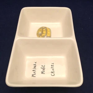 Rae Dunn 2017 Divided Dish Hand Printed Font MEASURE MAKE CRAFTS 2 Part - Picture 1 of 6