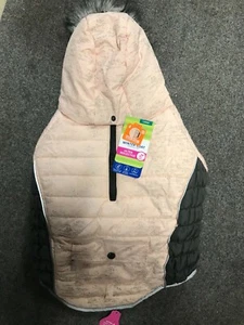 Top Paw Pink Ultra Reflective, Waterproof AO Print Hooded Winter Dog Coat LARGE - Picture 1 of 1