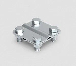 Conector cruzado con 4 tornillos M8 conexión transversal mango de protección contra rayos terminal de conexión a tierra - Imagen 1 de 2