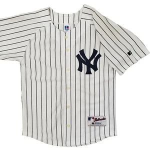 Vtg Jason Giambi Jersey Youth 10/12 New York Yankees Russell Athletic Pinstripe - Picture 1 of 22