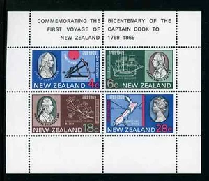 New Zealand Scott #434a MNH S/S Capt. Cook's Landing 200th ANN CV$18+ - Picture 1 of 1