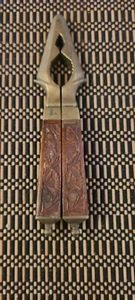 Vintage Indian Brass Hand Carved Wooden Handled Nut Cracker. - Picture 1 of 6