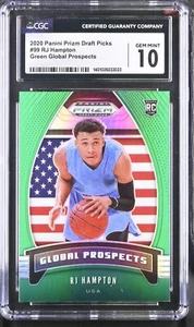 RJ Hampton #99 CGC 10 Panini Prizm Draft Picks 2020 Green Global Prospects RC - Picture 1 of 2