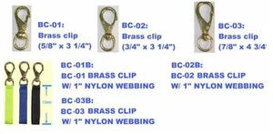 Marine Bronze Clips Karabinerhaken mit 25mm Gurtband. 3 Größen. NEU rote Mütze Tauchen - Bild 1 von 1