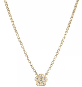 Roberto Coin 18K Yellow Gold Daisy Diamond Flower Pendant Necklace 17.75” Length - Picture 1 of 3