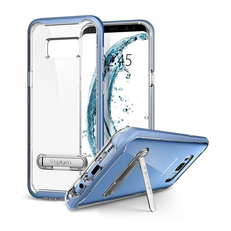 SPIGEN Crystal Hybrid Kickstand Case for Samsung Galaxy S8 Blue Coral FAST SHIPP