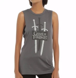 Game Of Thrones SWORDS Girls Muscle Tee Tank Top T-Shirt NWT Licensed & Official - Picture 1 of 2