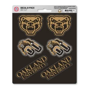 Oakland University Golden Grizzlies - Set Of 6 Sticker Sheet - Picture 1 of 1