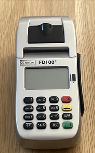 First Data (Model FD100)Duo Credit Card Terminal [WORKING] Black/Silver No Cords - Picture 1 of 5