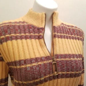 Vintage Campus Expressions Virgin Orlon Clingy Ribbed Knit Striped Sweater L - Picture 1 of 6